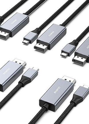 5 шт. кабель benfei usb-c to display port длиной 180 см кабель переходник usb-c на displayport