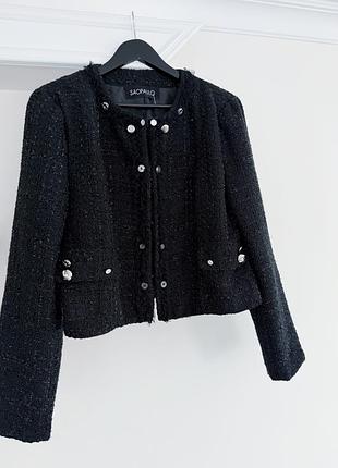 Чорний твідовий піджак 3