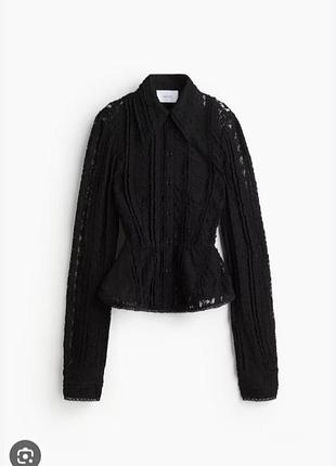 Жіноча блуза h&m studio мереживна чорна 2