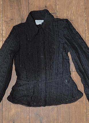 Жіноча блуза h&m studio мереживна чорна 3