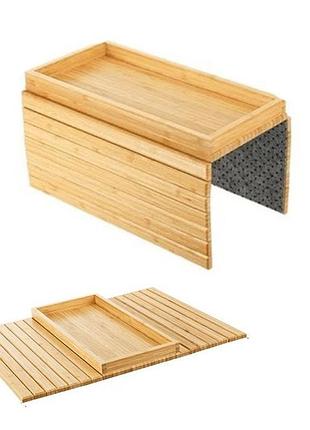 Подставка-поднос 46×34 см gehe держатель для закусок из бамбука с антискользящим покрытием