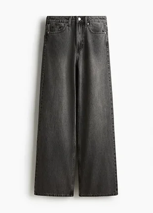 Жіночі джинси h&m wide leg темно-сірі розмір 34