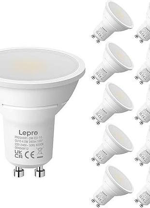 10 шт. лампочки 4,5 вт lepre pr200081-ww-eu-10 345lm gu10 світлодіодні лампи з холодним білим кольором