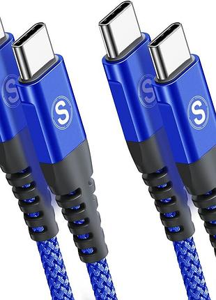 2 шт. кабель maxgroup usb-c to usb-c ac-04 1 м плетений кабель для заряджання type-c