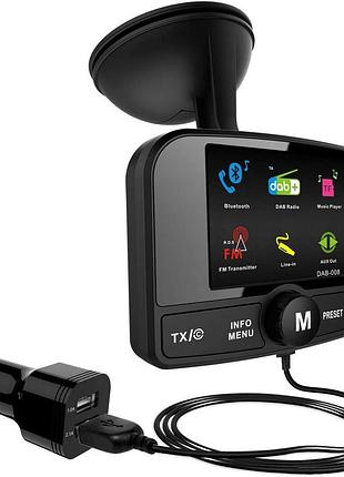 Радиоадаптер dab/dab+ transmitter dab-008 автомобильный цифровой адаптер для радио с цветным дисплеем