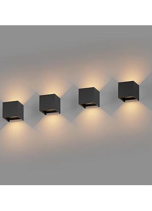 4 шт. настенные светильники 12 вт 10х10 см waterproof led wall light светодиодный настенный светильник