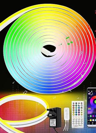 Светодиодная лента smart led strip lights hcp068 неоновая лента с синхронизацией с музыкой 5 м