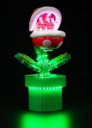 Комплект светодиодной подсветки lighting kit gc597 71426 для лего-набора super mario piranha plant, лего-свет