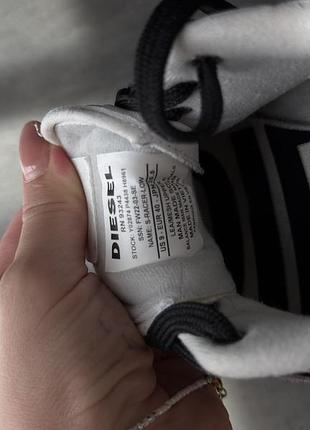 Кросівки жіночі diesel білі, чорні, розмір 40, матеріал сітка та замша