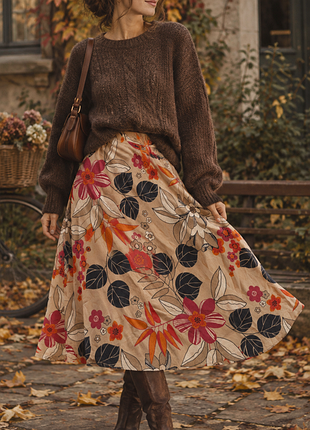 🌸 элегантная льняная юбка миди hobbs (made in england) размер m
