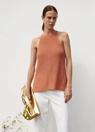 Вязаный топ - майка лён лиоцелл акрил zara