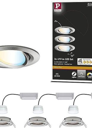 3 шт. вбудовані led світильники 8.5 см 3x6w 470 lm 2700 k paulmann nova plus 92962 світлодіодні світильники для розумного освітлен