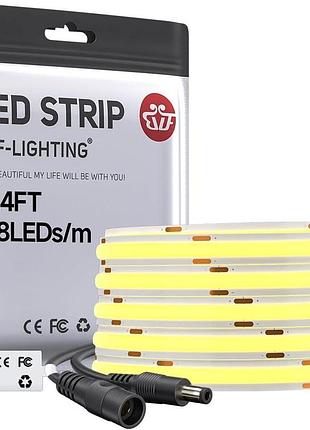 Светодиодная лента 5м 3000k btf-lighting fcob led strip btf-24v-fcob-528l-w самоклеящаяся led лента с теплым белым светом