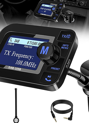 Автомобильный аудиоадаптер dab+ dab-105b fm-трансмиттер модулятор с bluetooth для автомобилей