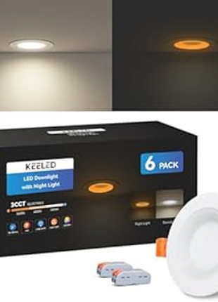 6 шт. точечные светильники keeled led downlight with night light ke-dlwn встраиваемые потолочные светильники
