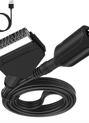 Кабель-адаптер scart-hdmi pkouvoo конвертер для перетворення аналогового сигналу на цифровий