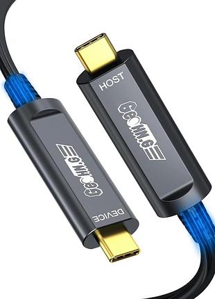 Активный оптоволоконный кабель 15м usb c geohn.g высокоскоростной usb кабель с пропускной способностью до 10 гбит/с