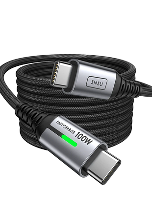 Кабель 2 м usb c-usb c iniu di-d5cc високошвидкісний нейлоновий зарядний кабель