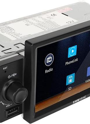 Автомагнітола podofo sh4ampod swm151c автомобільна мультимедійна система з камерою заднього огляду