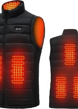 Жилетка з підігрівом для чоловіків heated vest вітрозахисна мурзька жилетка з підігрівом, розмір l