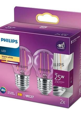 2 шт. лампочки 25 вт e27 philips комплект светодиодных лампочек с теплым белым светом