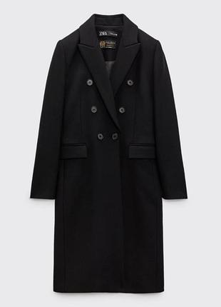 Двубортне вовняне пальто zara