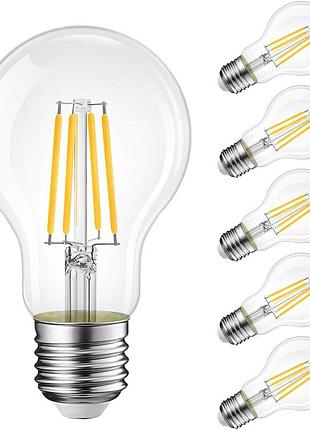 6 шт. набір led лампочок 11 вт lvwit led bulb 1521lm 2700 k світлодіодні лампочки з ниткою розжарювання е27