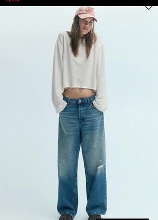 Женский топ лонгслив h&amp;m кропнутая тонкая кофта кофта сеточка тонкий лонгслив плетеная паутинка