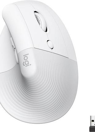 Мышь компьютерная безпроводная logitech lift vertical ergonomic mouse off-white l910-006475 белая 5231296