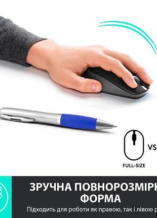 Мышь компьютерная безпроводная logitech m190 wireless charcoal l910-005905 черная 5231303 3