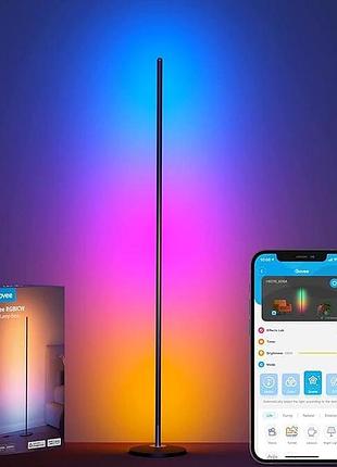 Светодиодная напольная лампа govee rgbicw floor lamp basic h6076 современный led торшер, 16 миллионов цветов