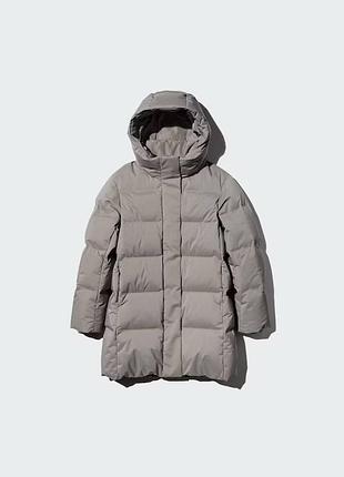 Жіночий пуховик uniqlo сірий розмір m