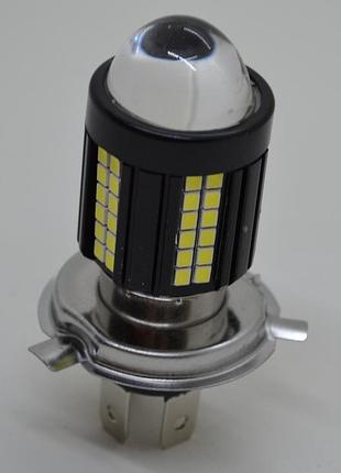 Світлодіодна led-лампа фари h4 з лінзою 20 w 2600 лм 6000 k, біле світло, ближній/дальній, 12 v, ip68