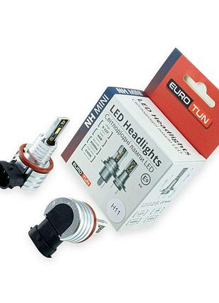 Автолампа led h8, h9, h11, h16 12v-24v eurotun nh 44w 4500l 6500k радиатор