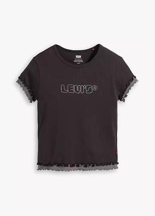 Топ levi’s зі стразами в лого футболка графітова