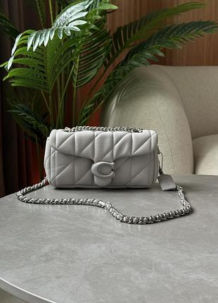Сумка coach tabby shoulder bag 20 with quilting gray