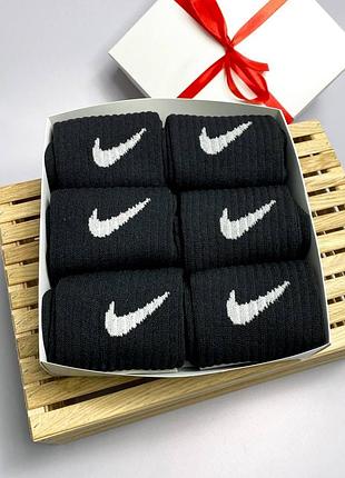 Бокс жіночих високих шкарпеток nike 36-41 на 6 пари у подарунковій коробці