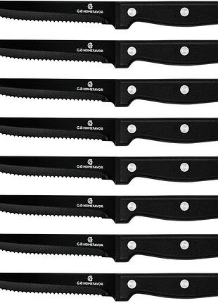 8 шт. набор ножей для стейка g.a homefavor 4.5" steak knife set/kk01003-8p комплект ножей с зубчатым лезвием