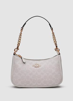 Сумка coach teri white shoulder bag in signature canvas