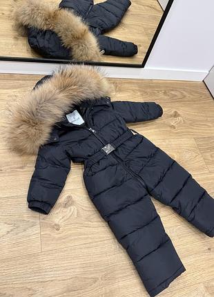 Зимовий комбінезон moncler пуховий чорний