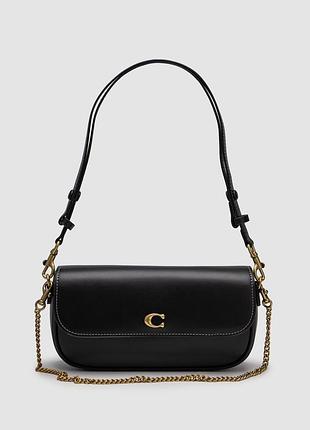 Сумка coach brook flap chain bag black\gold