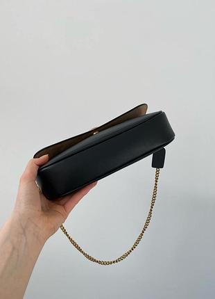 Сумка coach brook flap chain bag black\gold 2