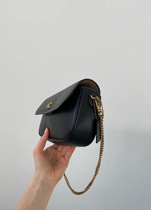 Сумка coach brook flap chain bag black\gold 4