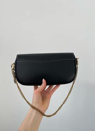 Сумка coach brook flap chain bag black\gold 5