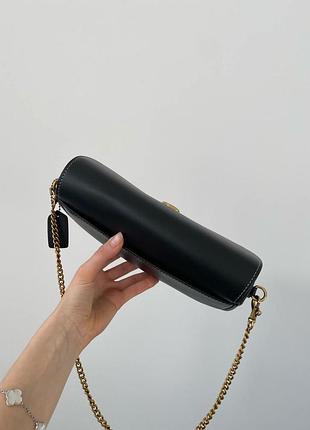 Сумка coach brook flap chain bag black\gold 6