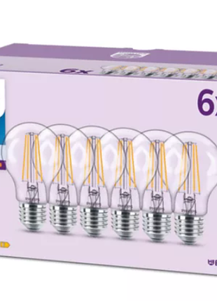 Набор из 6 led ламп с холодным белым светом e27 8.5w 850лм, 4000k philips энергосберегающая лампа для дома
