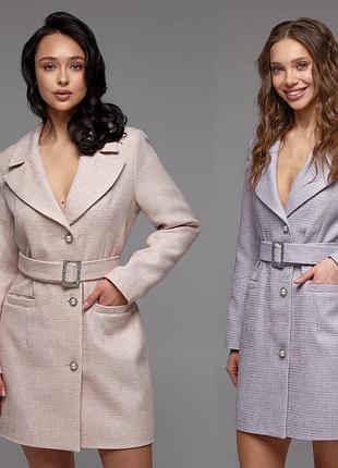 Розпродаж пальто на підкладці s m l xl бузковий беж