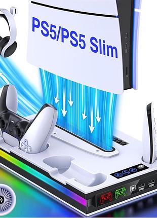 Багатофункціональна охолоджувальна станція p5 pro/p5 slim/p5 cooling station s5001 док-станцією для двох контролерів