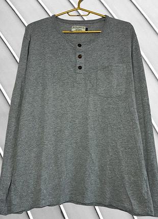 Мужской серый лонгслив jack &amp; jones l 48 50 джек энд джонс хлопковая футболка с длинным рукавом кофта jack and jones l 50