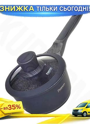 Ku ківш fissman prestige universal fit 1.4л антипригарний з кришкою для приготування посуду для кухні uni2l_k